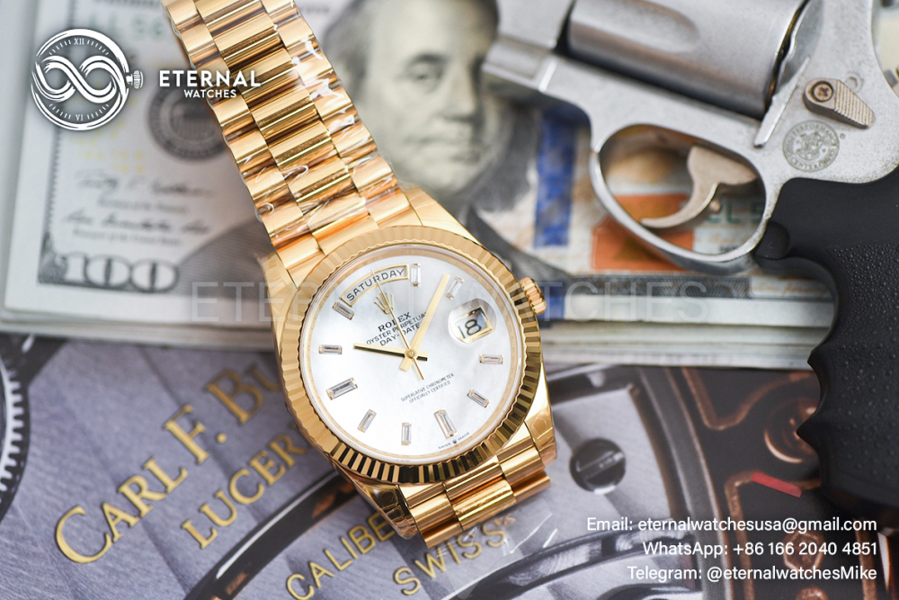 ROLEX - SUPER CLONE DayDate 228238 40mm YG/YG MOP/Dia VSF V2 DD3255 (Weight Adjusted)