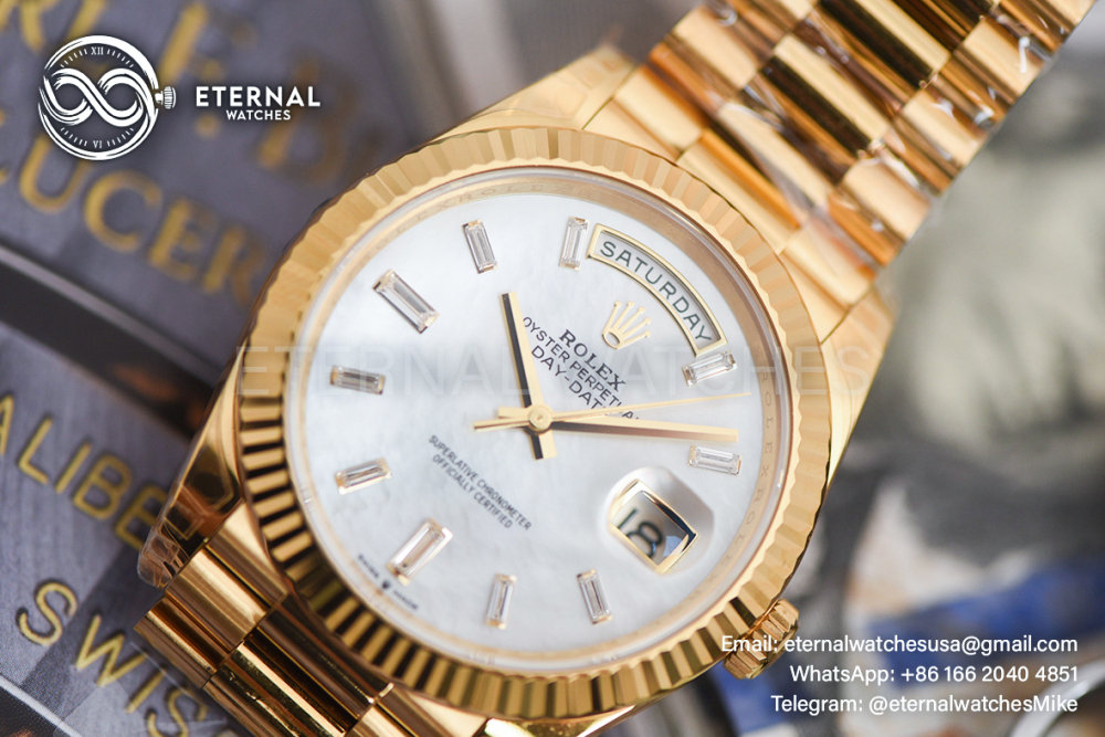 ROLEX - SUPER CLONE DayDate 228238 40mm YG/YG MOP/Dia VSF V2 DD3255 (Weight Adjusted)