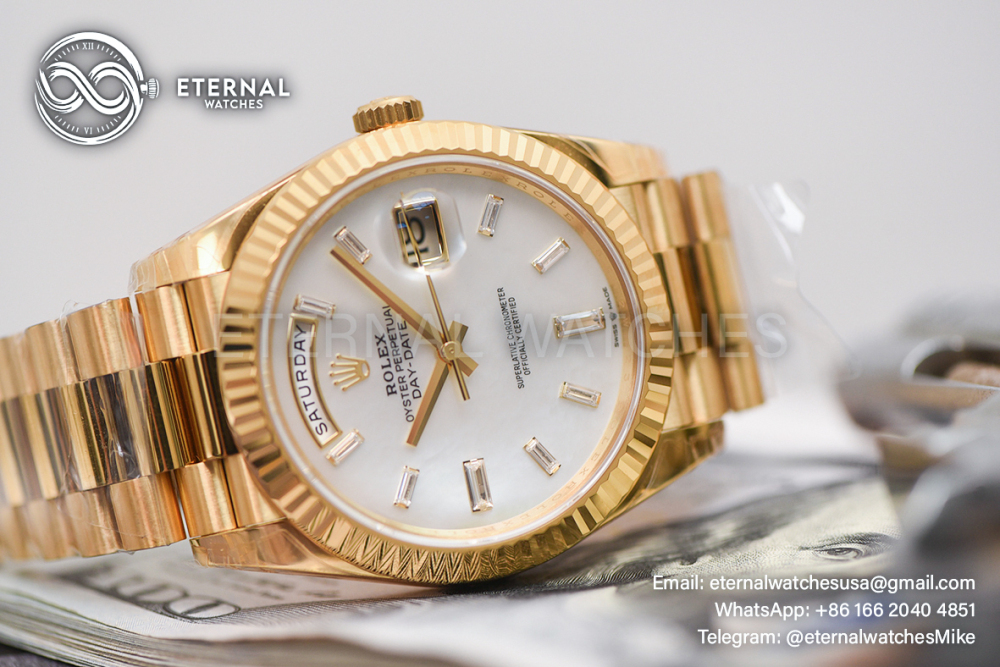 ROLEX - SUPER CLONE DayDate 228238 40mm YG/YG MOP/Dia VSF V2 DD3255 (Weight Adjusted)