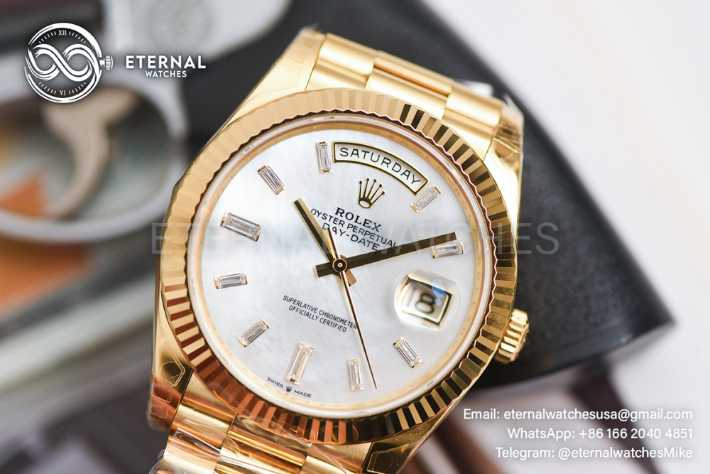 ROLEX - SUPER CLONE DayDate 228238 40mm YG/YG MOP/Dia VSF V2 DD3255 (Weight Adjusted)