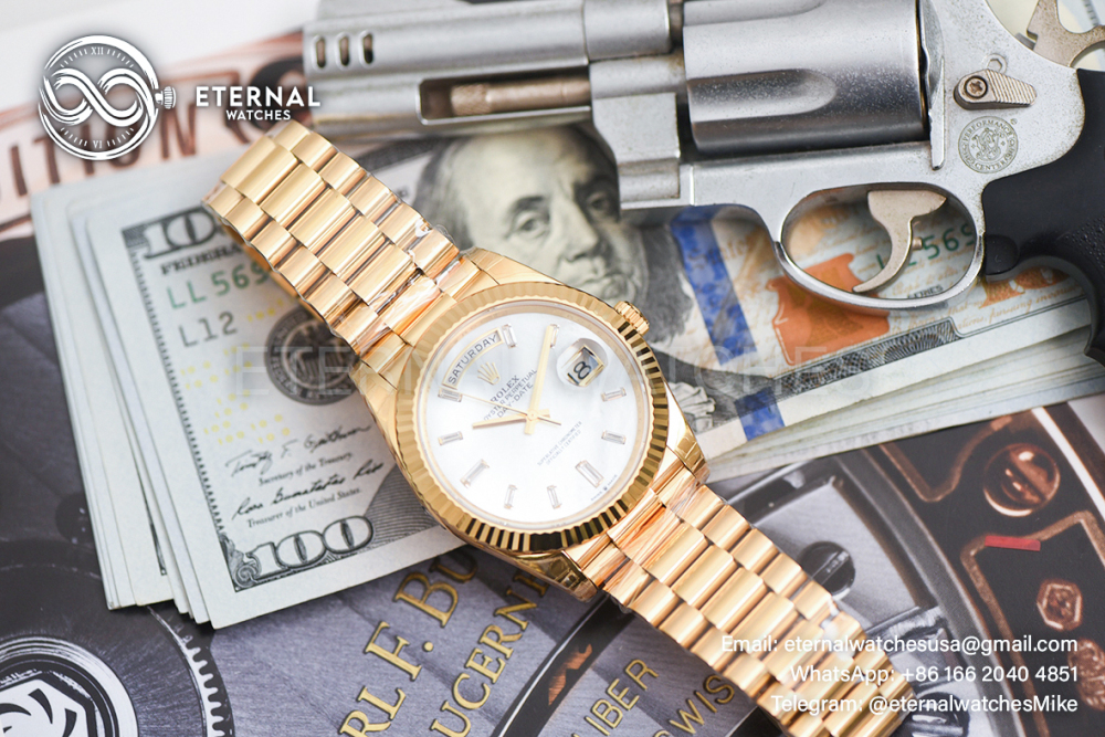 ROLEX - SUPER CLONE DayDate 228238 40mm YG/YG MOP/Dia VSF V2 DD3255 (Weight Adjusted)