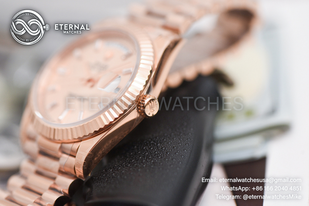 ROLEX - SUPER CLONE DayDate 228235 40mm RG/RG Champagne/Diamond VSF V2 DD3255 (Weight Adjusted)