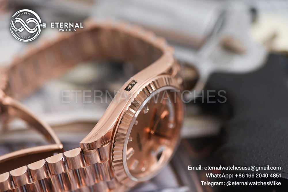 ROLEX - SUPER CLONE DayDate 228235 40mm RG/RG Champagne/Diamond VSF V2 DD3255 (Weight Adjusted)