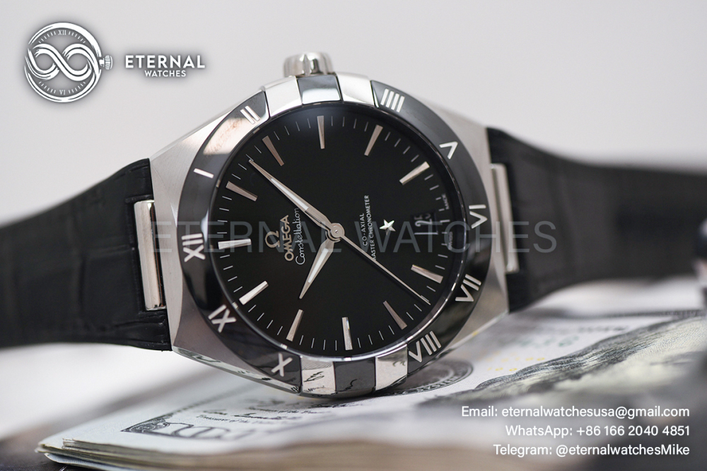 OMEGA - SUPER CLONE Constellation 41mm SS/LE Black/Cer VSF A8900