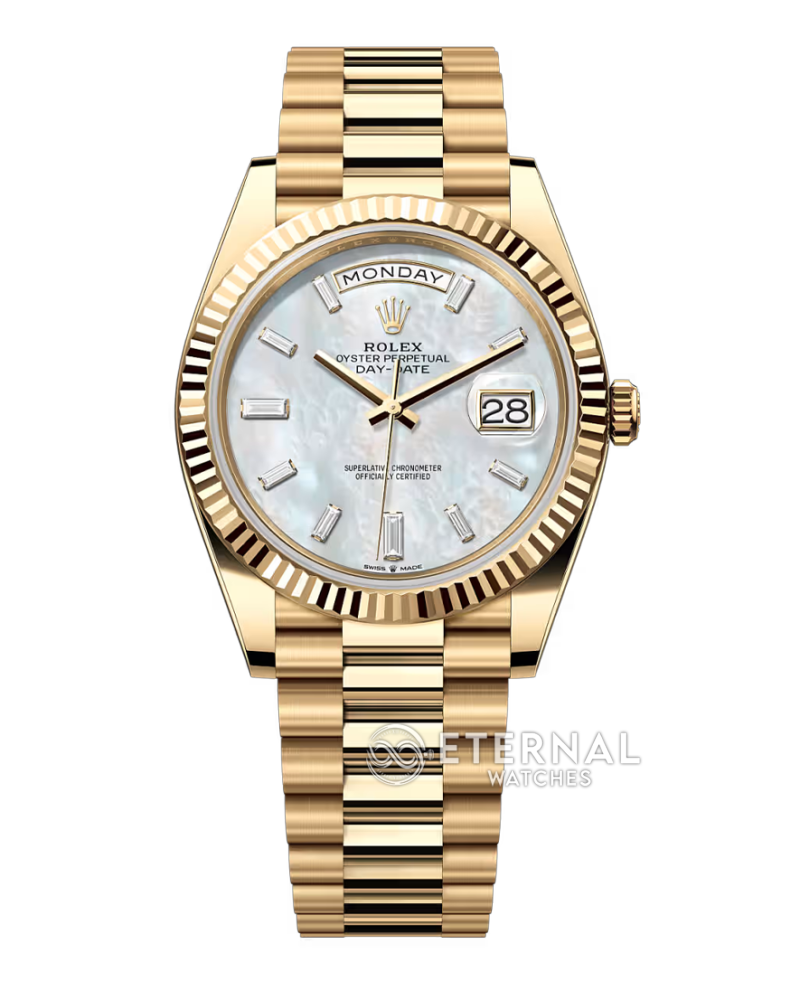 ROLEX - SUPER CLONE DayDate 228238 40mm YG/YG MOP/Dia VSF V2 DD3255 (Weight Adjusted)