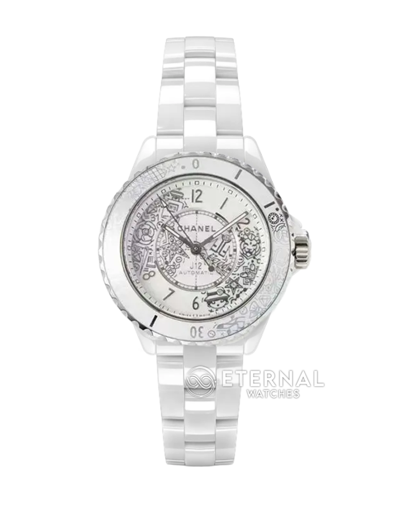 CHANEL - J12 Ladies 33mm 20th Anniversary Cer/Cer White/Num XF Swiss Quartz