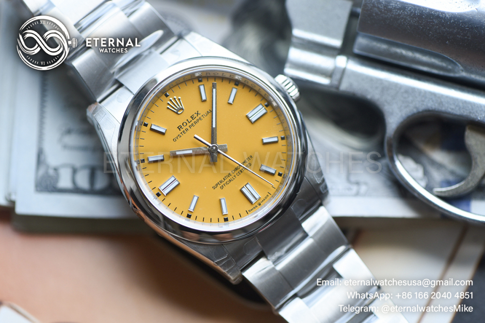 ROLEX - SUPER CLONE Oyster Perpetual 124300 41mm SS/SS Yellow Dial VSF VS3230
