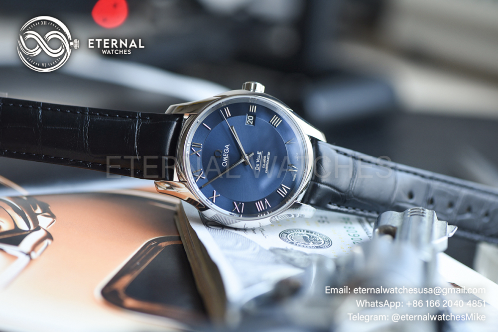 OMEGA - SUPER CLONE De Ville Mens Co-Axial SS/LE Blue/Roman VSF A8500