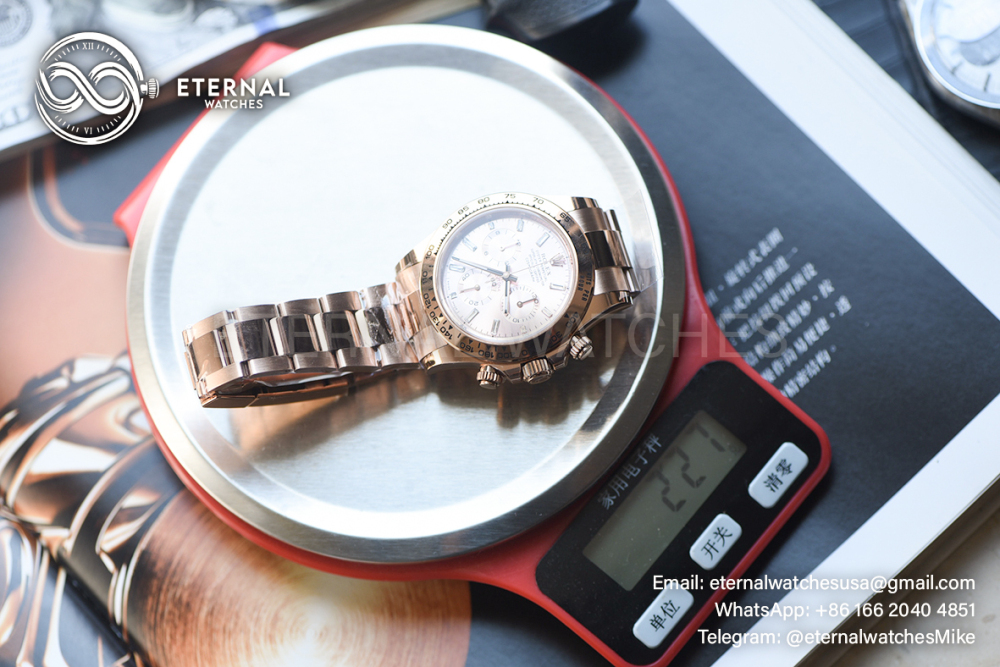 ROLEX - SUPER CLONE Daytona 116505 40mm RG/RG Champagne/Dia VSF V3 DD4130 (Weight Adjusted)