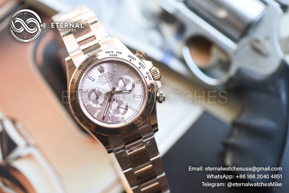 ROLEX - SUPER CLONE Daytona 116505 40mm RG/RG Champagne/Dia VSF V3 DD4130 (Weight Adjusted)