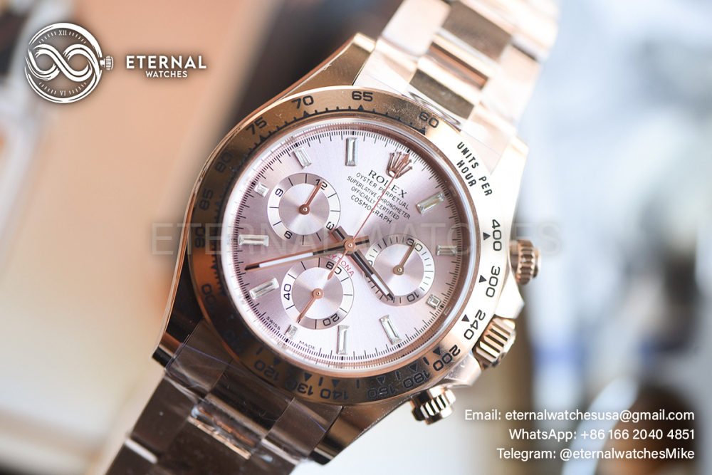 ROLEX - SUPER CLONE Daytona 116505 40mm RG/RG Champagne/Dia VSF V3 DD4130 (Weight Adjusted)