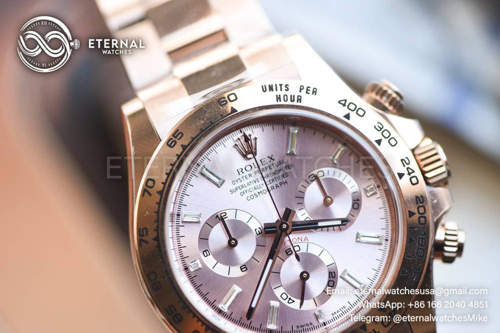 ROLEX - SUPER CLONE Daytona 116505 40mm RG/RG Champagne/Dia VSF V3 DD4130 (Weight Adjusted)