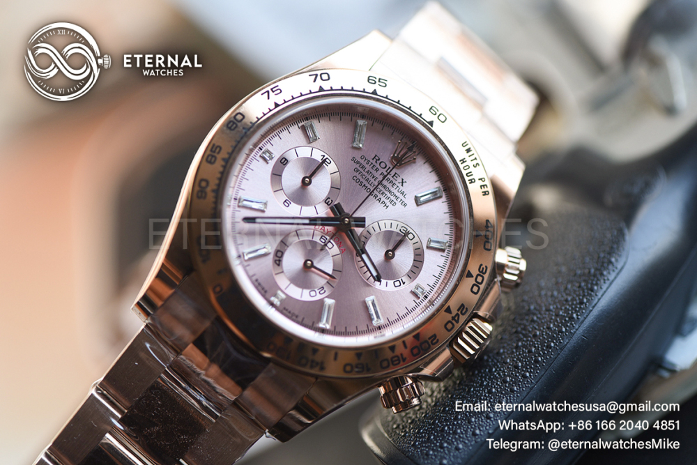 ROLEX - SUPER CLONE Daytona 116505 40mm RG/RG Champagne/Dia VSF V3 DD4130 (Weight Adjusted)