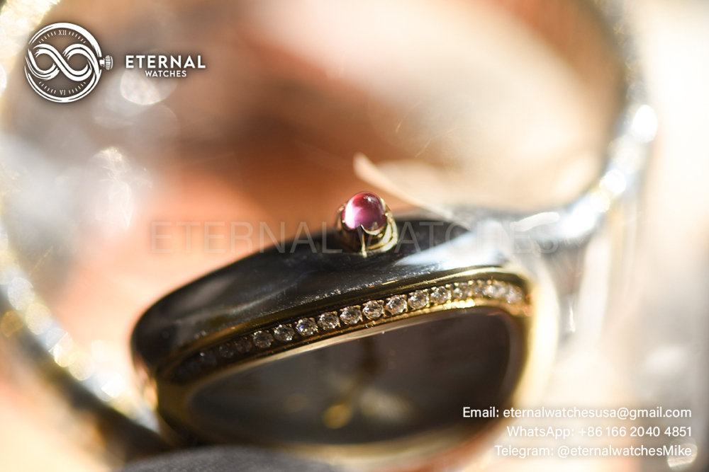 BULGARI - CUSTOM Serpenti Spiga 35mm White/Genuine Diamonds YG/YG White Dial BVF Swiss Qtz
