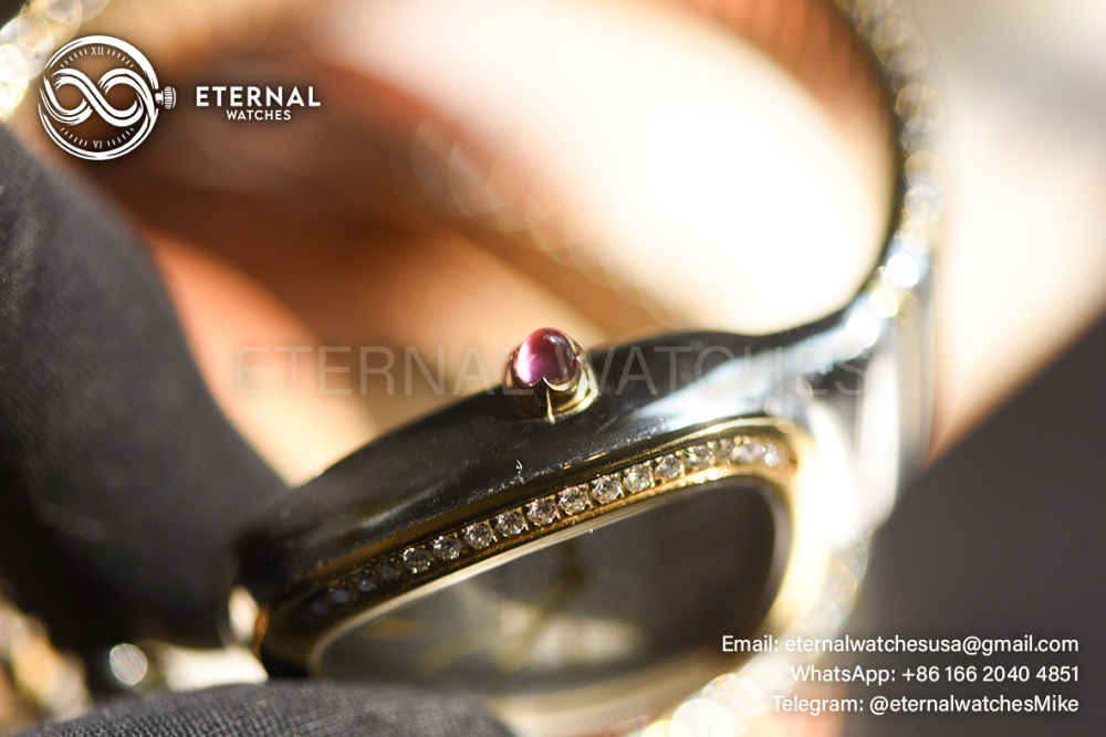 BULGARI - CUSTOM Serpenti Spiga 35mm White/Genuine Diamonds YG/YG White Dial BVF Swiss Qtz