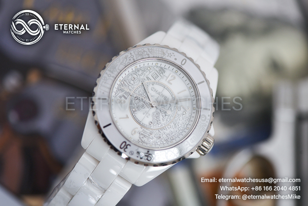 CHANEL - J12 Ladies 33mm 20th Anniversary Cer/Cer White/Num XF Swiss Quartz