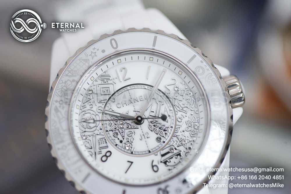 CHANEL - J12 Ladies 33mm 20th Anniversary Cer/Cer White/Num XF Swiss Quartz
