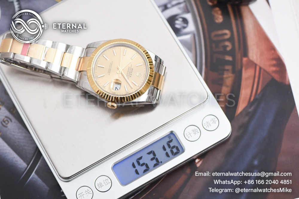 ROLEX - SUPER CLONE DateJust 126333 41mm YG Two Tone/STK Oyster V2 VSF 3235 (Weight Adjusted)