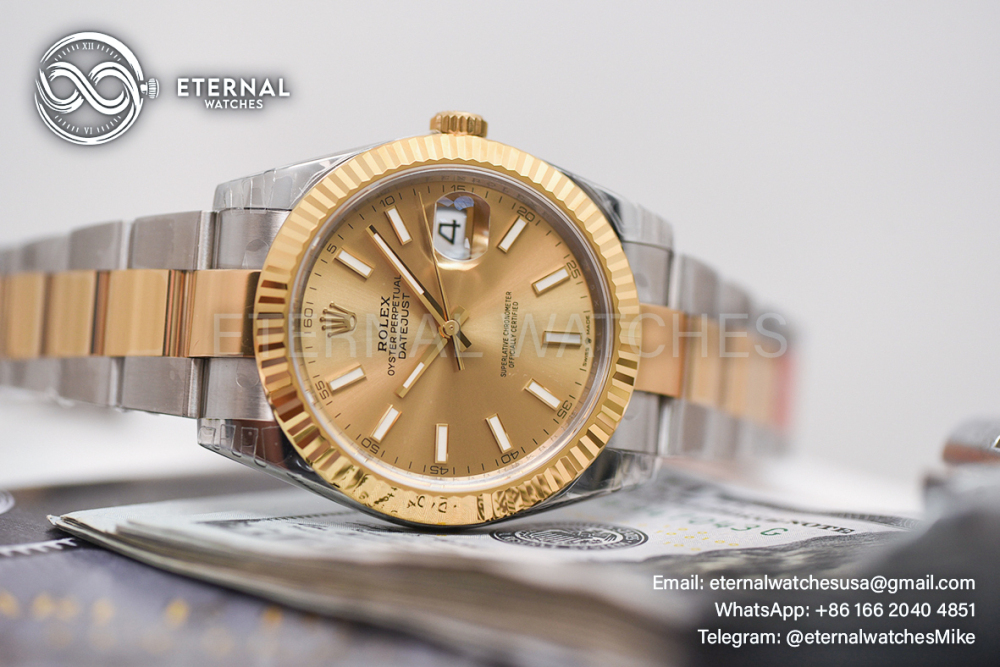 ROLEX - SUPER CLONE DateJust 126333 41mm YG Two Tone/STK Oyster V2 VSF 3235 (Weight Adjusted)