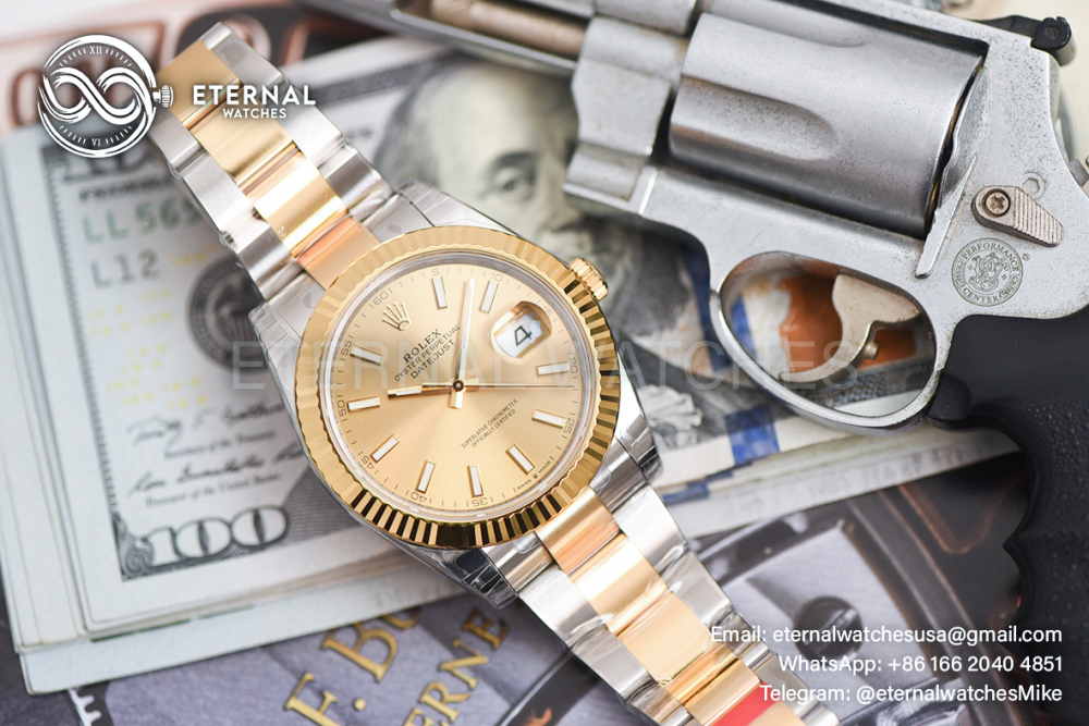 ROLEX - SUPER CLONE DateJust 126333 41mm YG Two Tone/STK Oyster V2 VSF 3235 (Weight Adjusted)