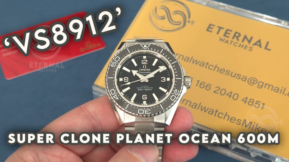 OMEGA - SUPER CLONE Planet Ocean 600m 42m SS/SS Black Dial Black Bezel VSF VS8912