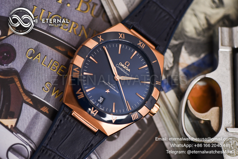 OMEGA - SUPER CLONE Constellation 41mm RG/LE Blue Dial VSF A8900