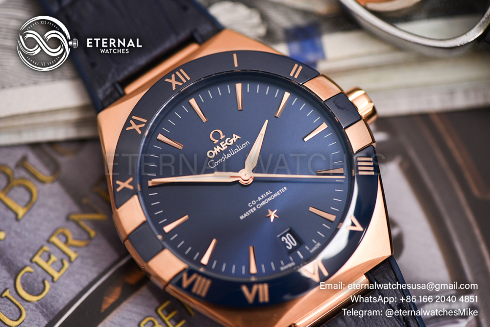 OMEGA - SUPER CLONE Constellation 41mm RG/LE Blue Dial VSF A8900
