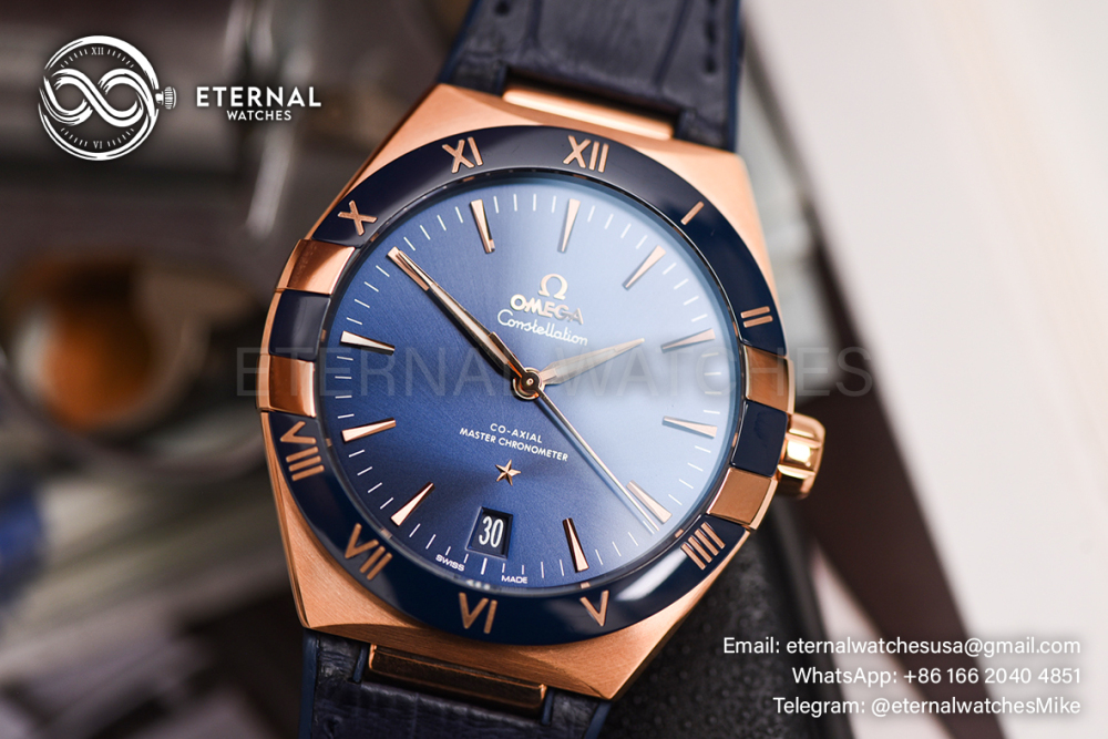OMEGA - SUPER CLONE Constellation 41mm RG/LE Blue Dial VSF A8900