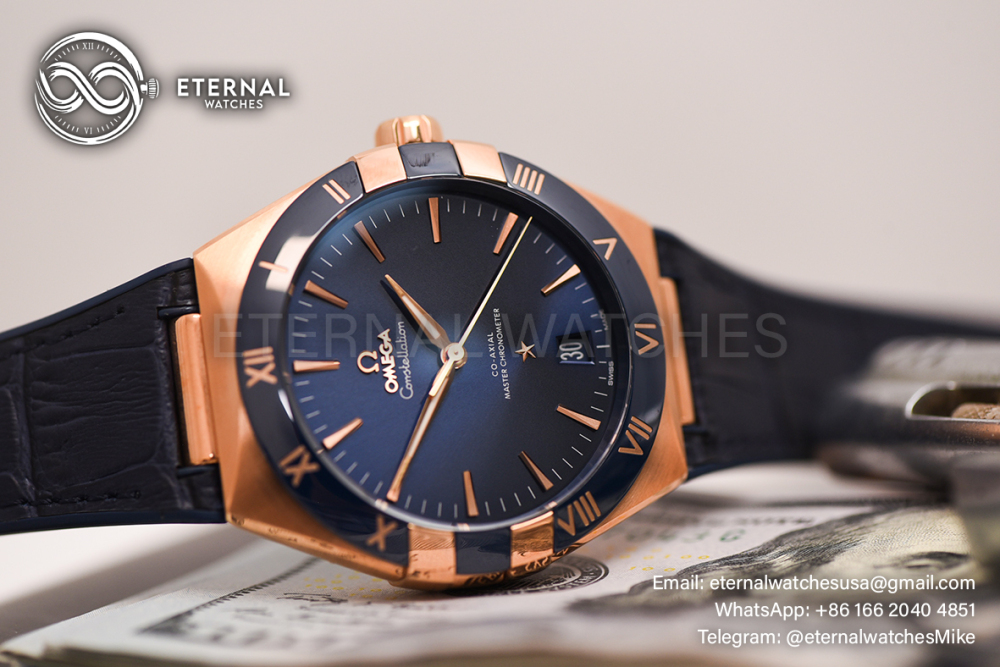 OMEGA - SUPER CLONE Constellation 41mm RG/LE Blue Dial VSF A8900