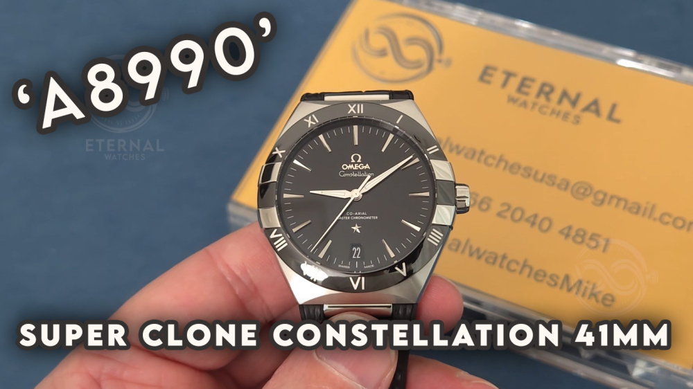 OMEGA - SUPER CLONE Constellation 41mm SS/LE Black/Cer VSF A8900