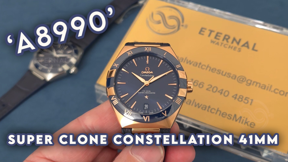 OMEGA - SUPER CLONE Constellation 41mm RG/LE Blue Dial VSF A8900