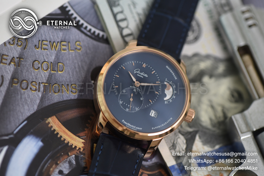 GLASHUTTE - Panomatic Lunar SS/LE Wht/Stk TZF A23J Mod