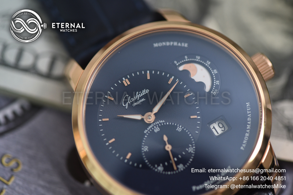 GLASHUTTE - Panomatic Lunar SS/LE Wht/Stk TZF A23J Mod