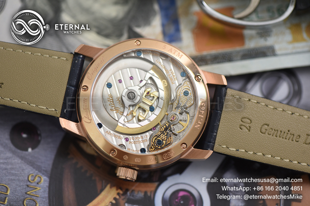 GLASHUTTE - Panomatic Lunar SS/LE Wht/Stk TZF A23J Mod