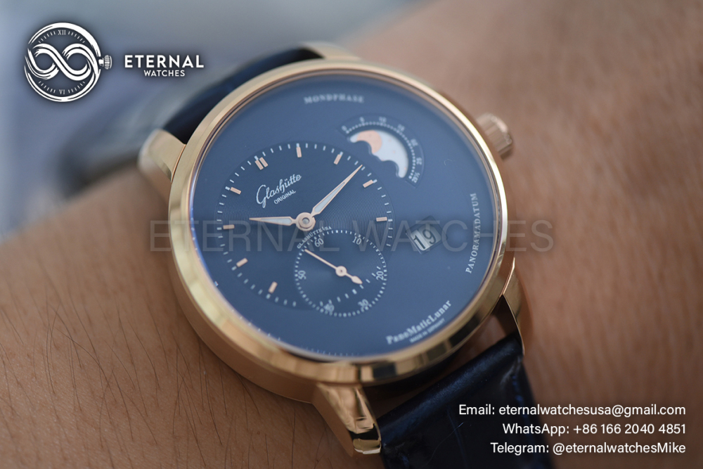 GLASHUTTE - Panomatic Lunar SS/LE Wht/Stk TZF A23J Mod