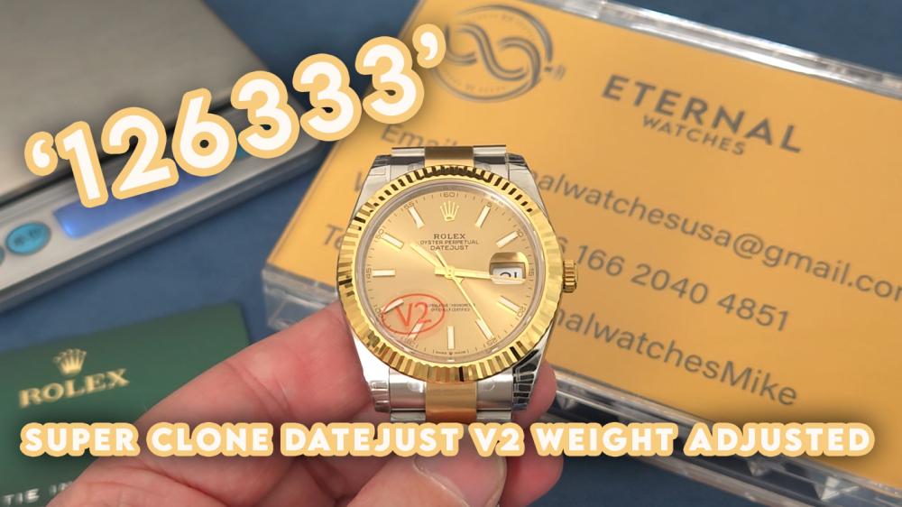 ROLEX - SUPER CLONE DateJust 126333 41mm YG Two Tone/STK Oyster V2 VSF 3235 (Weight Adjusted)