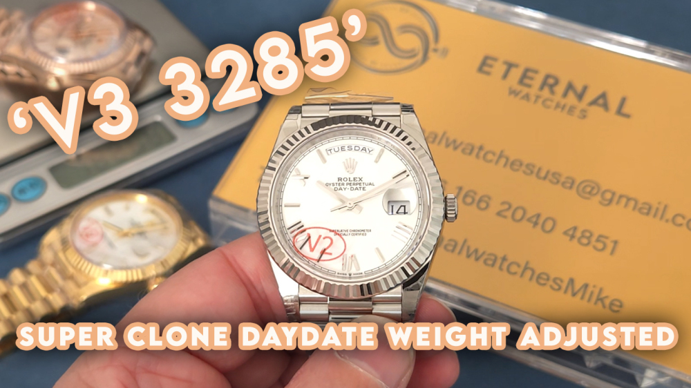 ROLEX - SUPER CLONE DayDate 228238 40mm YG/YG MOP/Dia VSF V2 DD3255 (Weight Adjusted)