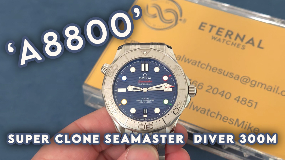 OMEGA - SUPER CLONE Seamaster 300m 42mm 2022 Winter Olympics SS/SS Blue Dial VSF VS8800