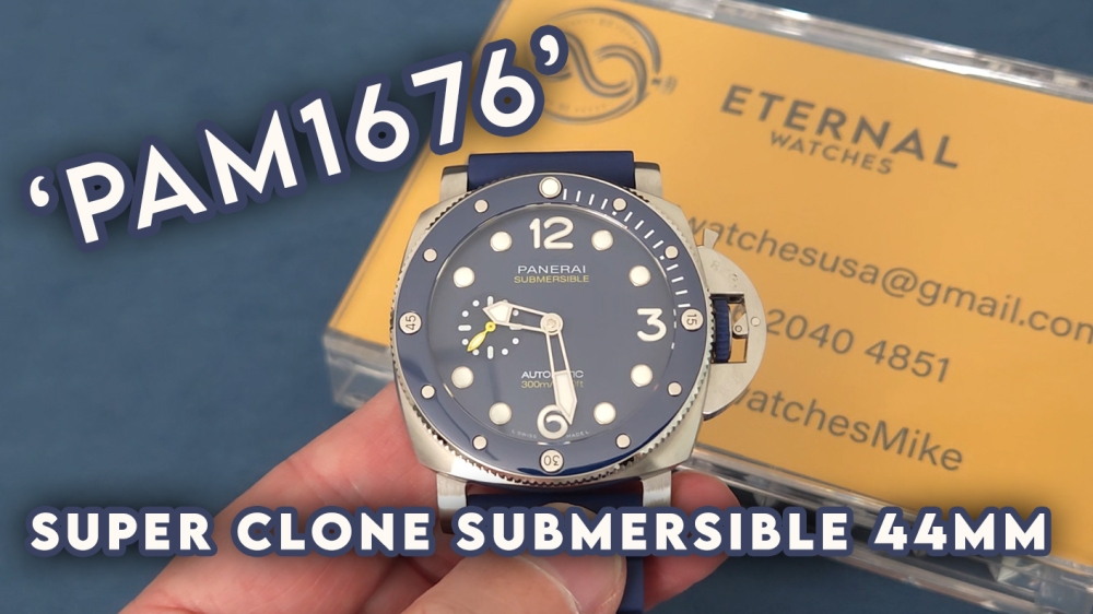 PANERAI - SUPER CLONE Submersible PAM1676 44mm SS/RU Blue Dial VSF P900