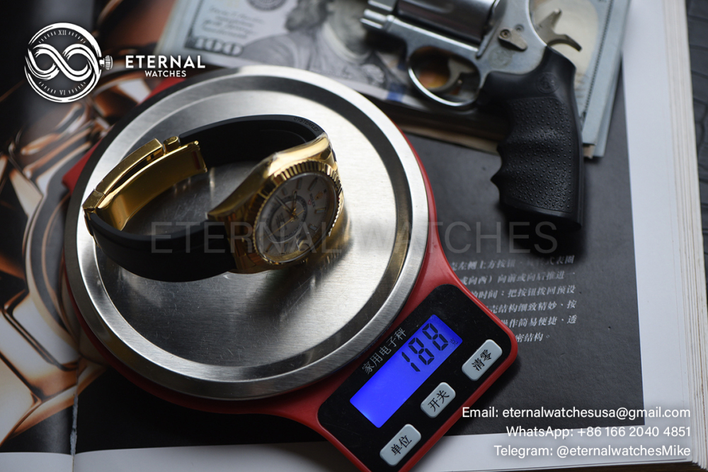 ROLEX - SkyDweller 336238 42mm YG/RU White Dial ZF A2824 (Weight Adjusted)