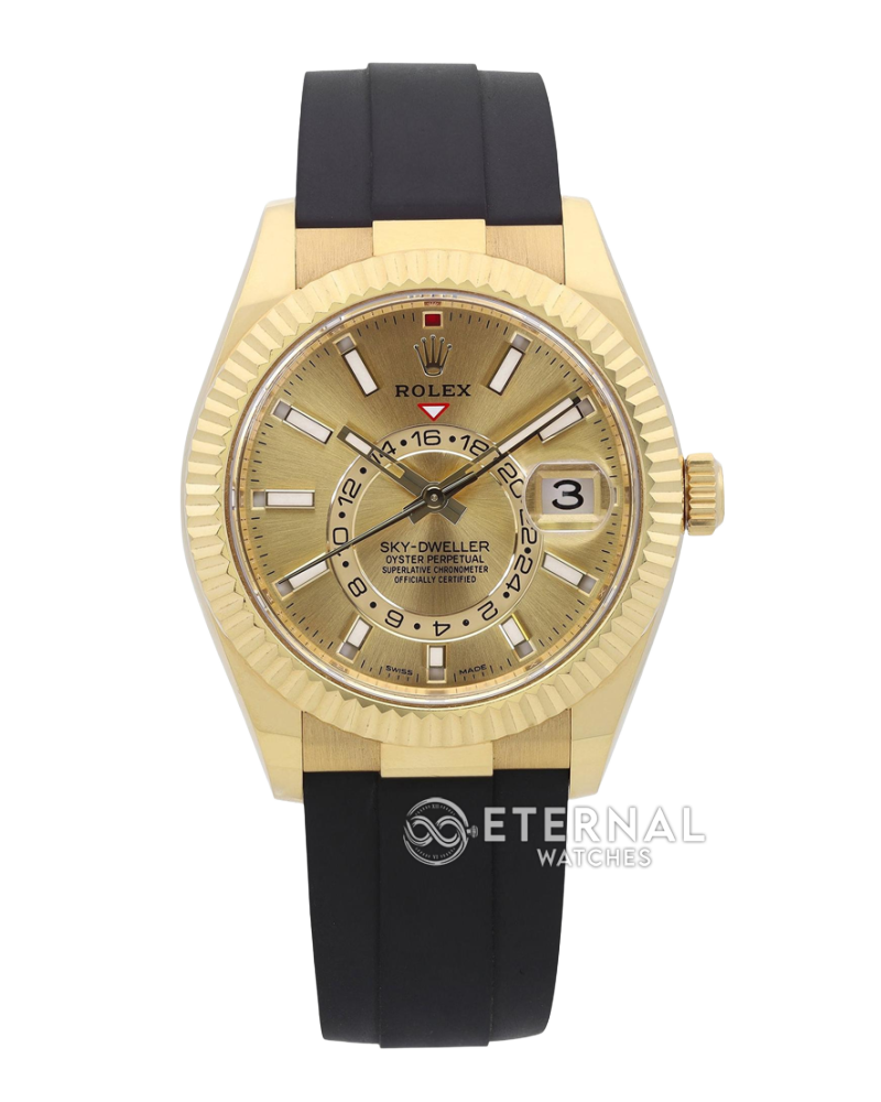 ROLEX - SkyDweller 336238 42mm YG/RU Gold Dial ZF A2824 (Weight Adjusted)