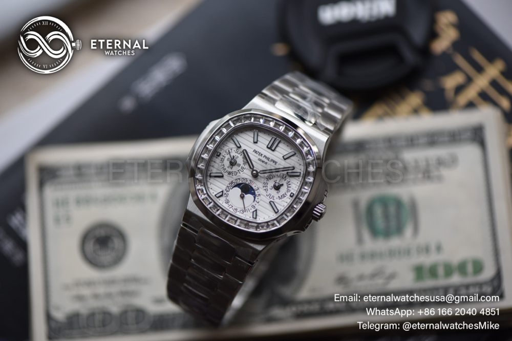 PATEK PHILIPPE - Nautilus 40mm 5740 SS/SS White/Stk diamonds TWF A240