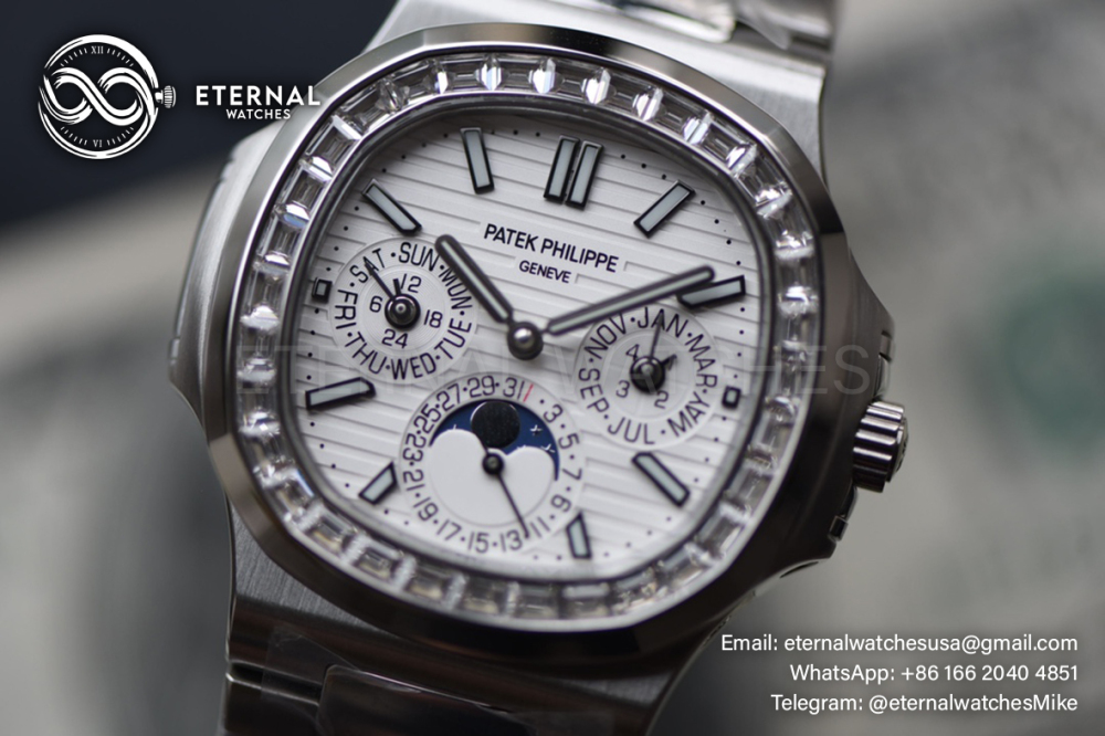PATEK PHILIPPE - Nautilus 40mm 5740 SS/SS White/Stk diamonds TWF A240