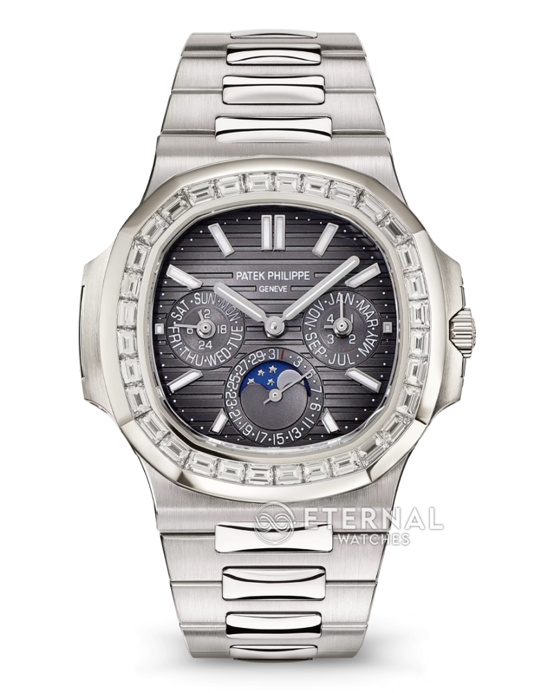 PATEK PHILIPPE - Nautilus 40mm 5740 SS/SS Grey/Stk diamonds GRF A240