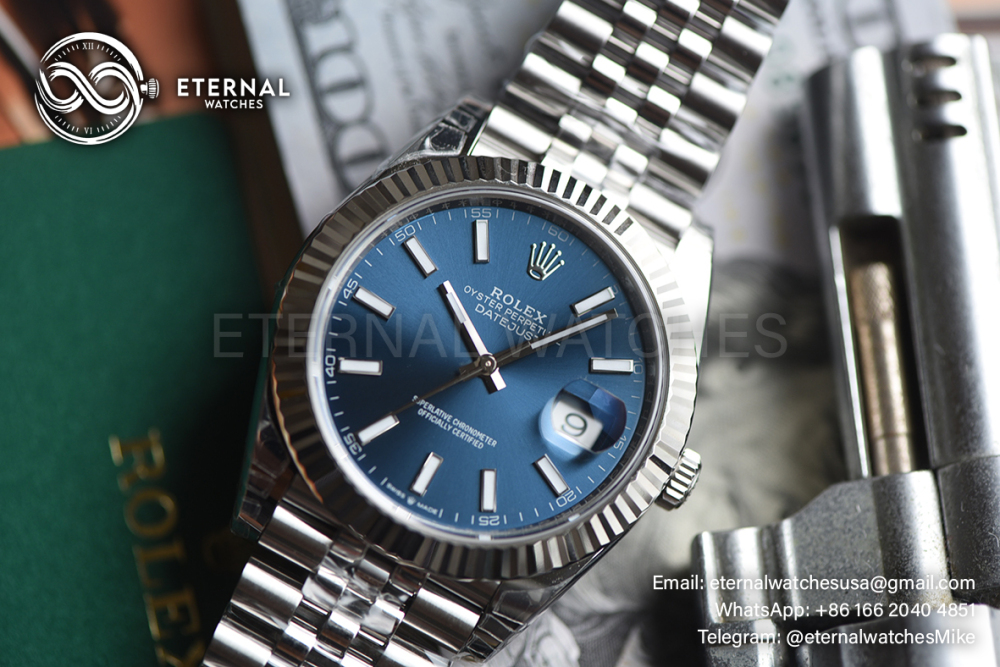 ROLEX - DateJust 126334 41mm Jubilee 904L SS/SS Blue/Stk VSF VS3235