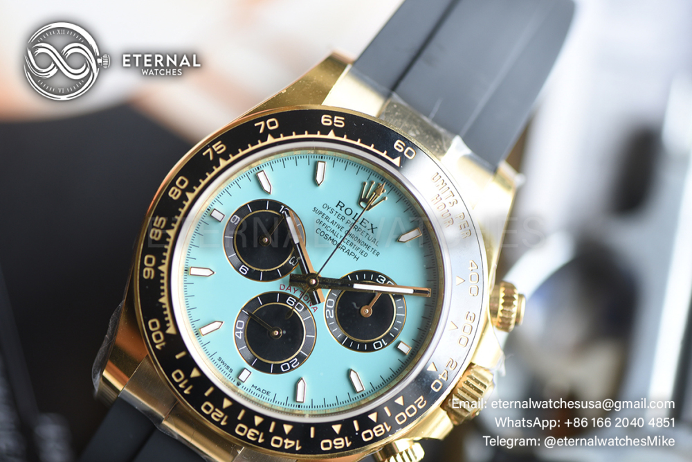 ROLEX - SUPER CLONE Cosmograph Daytona 126518 40mm YG/RU Black/Gold RCF DD4131 (Genuine Weight)