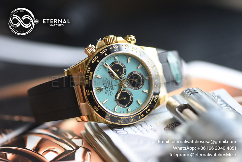 ROLEX - SUPER CLONE Cosmograph Daytona 126518 40mm YG/RU Black/Gold RCF DD4131 (Genuine Weight)