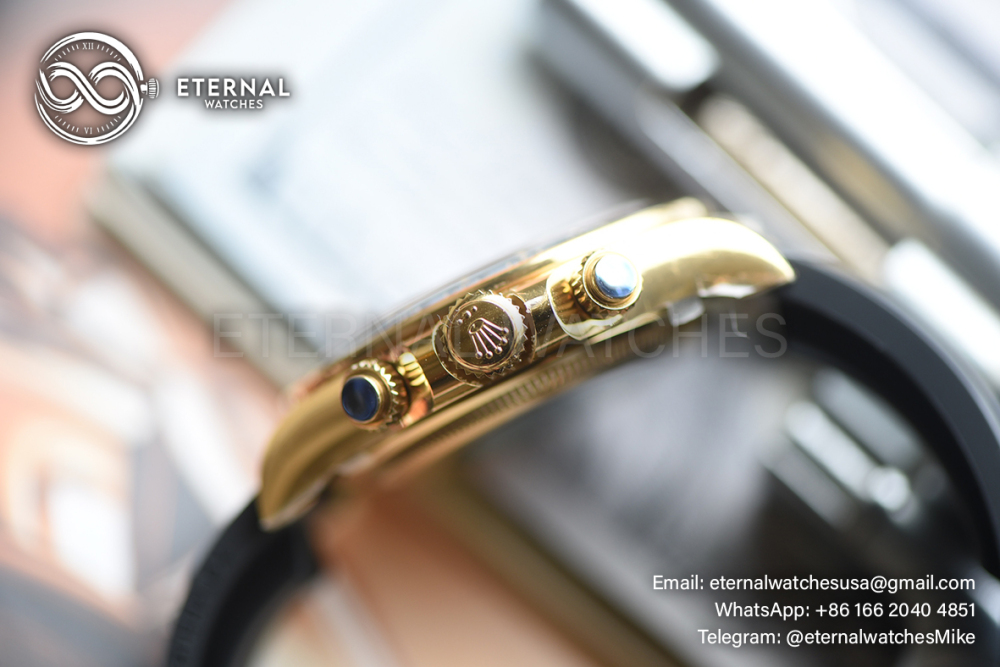 ROLEX - SUPER CLONE Cosmograph Daytona 126518 40mm YG/RU Black/Gold RCF DD4131 (Genuine Weight)