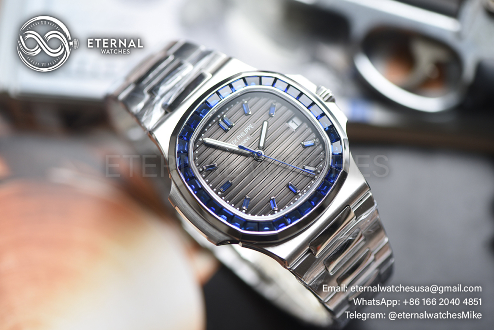 PATEK PHILIPPE - SUPER MOD Nautilus 5711 40mm SS/SS Blue Gems (SW Dial)