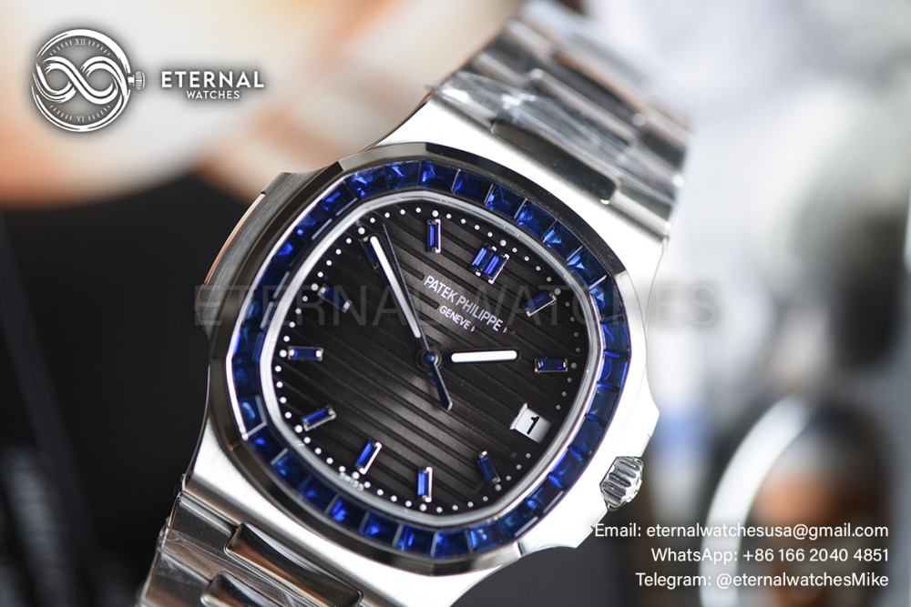 PATEK PHILIPPE - SUPER MOD Nautilus 5711 40mm SS/SS Blue Gems (SW Dial)